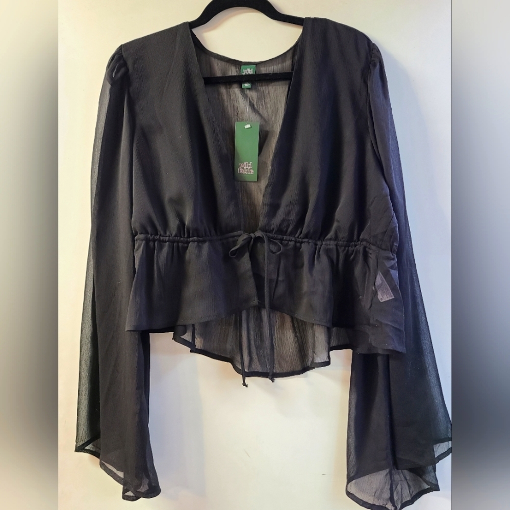 Black Sheer Crop Top